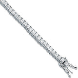 18ct White 3.00ct Princess Cut Diamond Bracelet