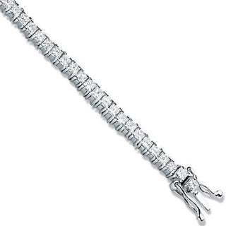 18ct White 3.00ct Princess Cut Diamond Bracelet
