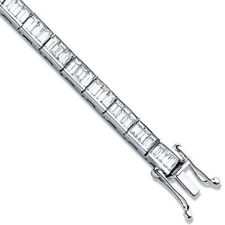 18ct White 5.00ct Baguette Cut Diamond Bracelet