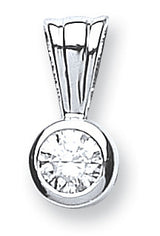 18ct White Gold 0.15ct Rubover Set Diamond Solitaire Pendant