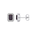 18ct White Gold 0.20ctw Diamonds & 1.30ctw Sapphire Earrings