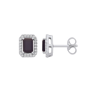 18ct White Gold 0.20ctw Diamonds & 1.30ctw Sapphire Earrings