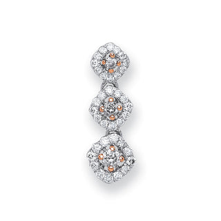 18ct White Gold 0.23ct White And Chocolate Diamond Pendant