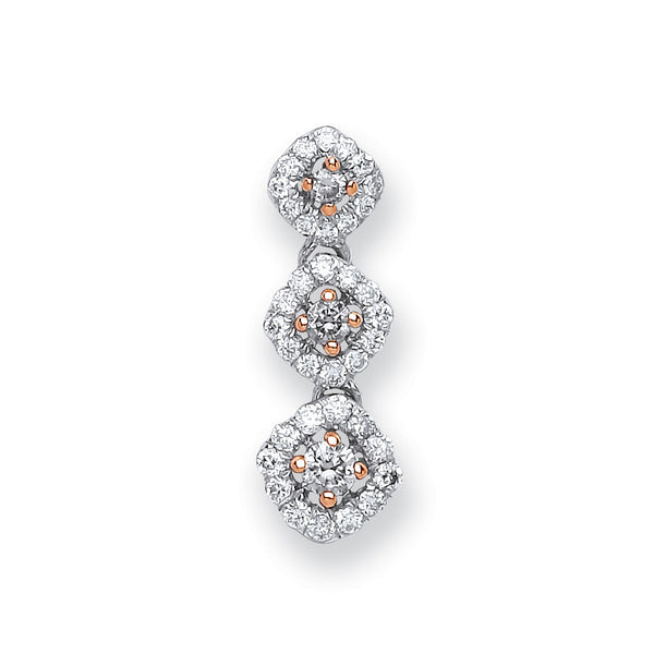 18ct White Gold 0.23ct White And Chocolate Diamond Pendant