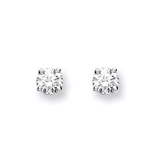 18ct White Gold 0.25ct Claw Set Diamond Stud Earrings