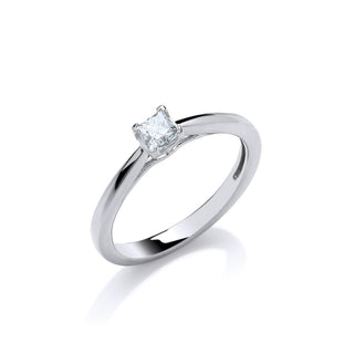 18ct White Gold 0.25ct Princess Cut Diamond Engagement Ring