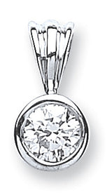 18ct White Gold 0.25ct Rubover Set Diamond Solitaire Pendant