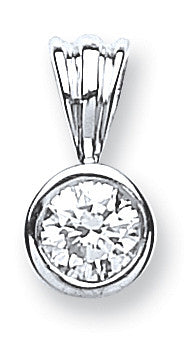 18ct White Gold 0.25ct Rubover Set Diamond Solitaire Pendant