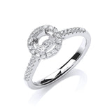 18ct White Gold 0.30ct & (0.30ct Centre) Semi-set Mount G/vs