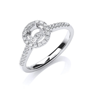 18ct White Gold 0.30ct & (0.30ct Centre) Semi-set Mount G/vs