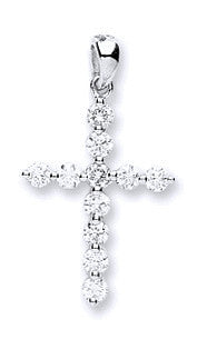 18ct White Gold 0.30ct Diamond Cross