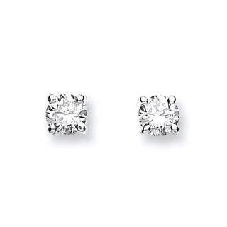 18ct White Gold 0.40ct Claw Set Diamond Stud Earrings