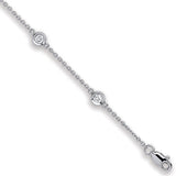 18ct White Gold 0.40ct Diamond By The Yard Rubover Bracelet
