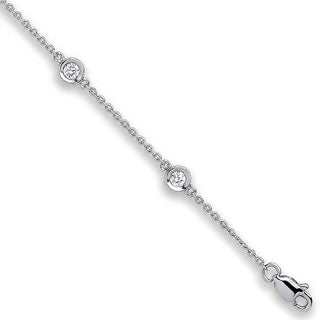 18ct White Gold 0.40ct Diamond By The Yard Rubover Bracelet