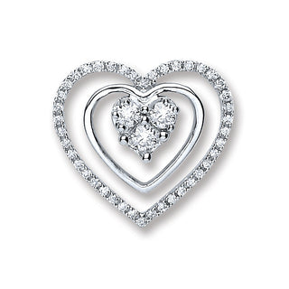 18ct White Gold 0.40ct Diamond Heart Pendant (£1470)