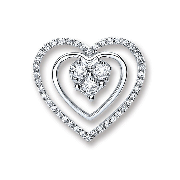 18ct White Gold 0.40ct Diamond Heart Pendant (£1470)