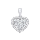 18ct White Gold 0.40ct Diamond Heart Pendant