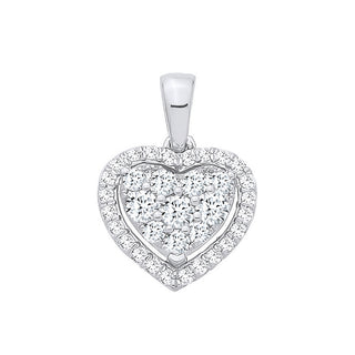 18ct White Gold 0.40ct Diamond Heart Pendant