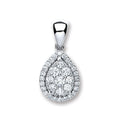 18ct White Gold 0.40ct Diamond Pear Sh Pendant
