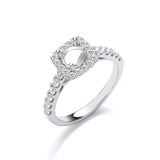 18ct White Gold 0.48ct & (0.65ct Centre) Semi-set Engagement Ring M