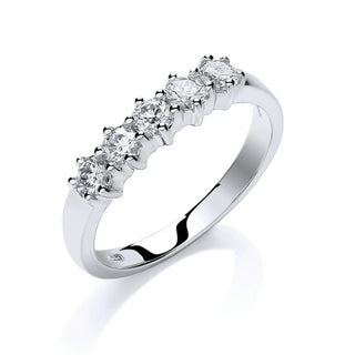 18ct White Gold 0.50ct 5 Stone Diamond Eternity Ring