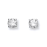 18ct White Gold 0.50ct Claw Set Diamond Stud Earrings