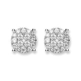 18ct White Gold 0.50ct Cluster Diamond Studs