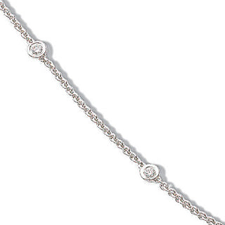 18ct White Gold 0.50ct Diamond By The Yard Necklace (18in/45cm)