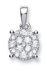 18ct White Gold 0.50ct Diamond Cluster Pendant