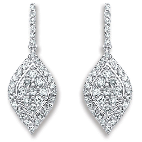 18ct White Gold 0.50ct Diamond Drop Earrings (£1725)