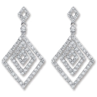 18ct White Gold 0.50ct Diamond Drop Earrings