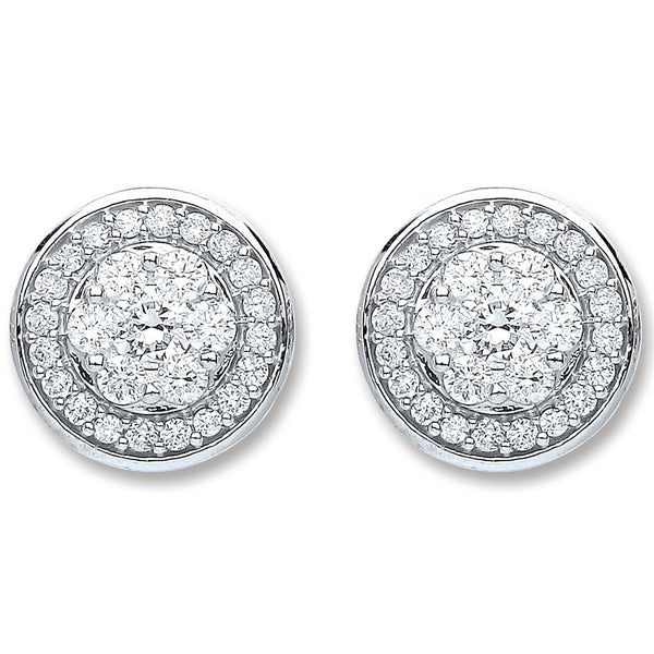 18ct White Gold 0.50ct Diamond Stud Earrings