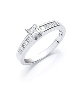 18ct White Gold 0.50ct Princess Cut Diamond Ring