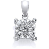18ct White Gold 0.50ct Tdw G/vs Diamond Illusion Set Pendant
