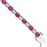 18ct White Gold 0.54ct Diamond & 5.30ct Ruby Bracelet