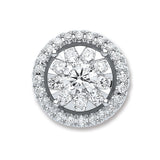 18ct White Gold 0.60ct Diamond Cluster Pendant