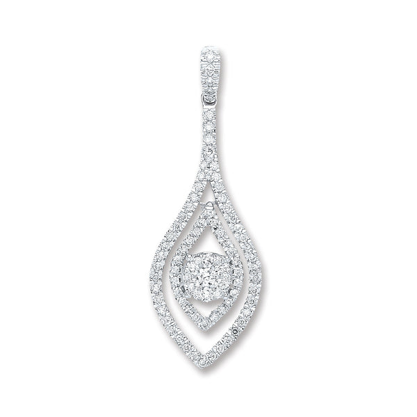 18ct White Gold 0.60ct Diamond Drop Pendant (£2240)