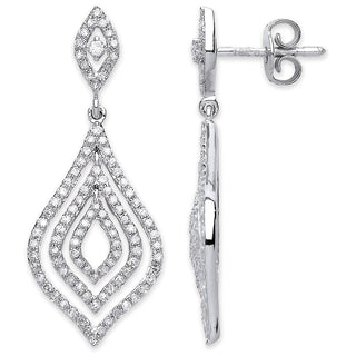 18ct White Gold 0.75ct Diamond Drop Earrings (£1850)