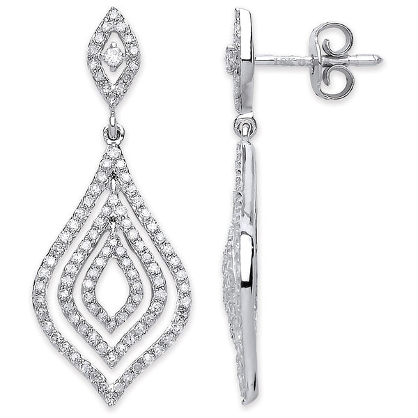 18ct White Gold 0.75ct Diamond Drop Earrings (£1850)