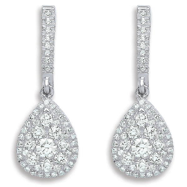 18ct White Gold 0.75ct Diamond Drop Earrings (£2385)