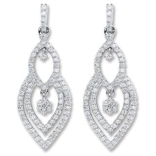 18ct White Gold 0.75ct Diamond Drop Earrings