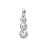 18ct White Gold 0.75ct Diamond Trilogy Pendant