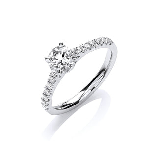 18ct White Gold 0.90ctw Certificated Engagement Ring M