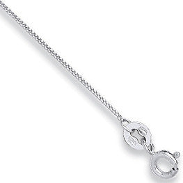 18ct White Gold 0.9mm Curb Chain