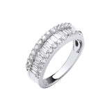 18ct White Gold 1.00ct Baguette & Brilliant Cut Diamond Et Ring