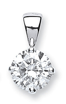 18ct White Gold 1.00ct Claw Set Diamond Solitaire Pendant