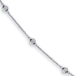 18ct White Gold 1.00ct Diamond By The Yard Necklace (18in/45cm)