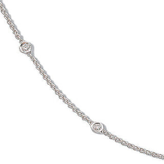 18ct White Gold 1.00ct Diamond By The Yard Necklace (36in/91cm)