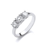 18ct White Gold 1.00ct Diamond Trilogy Ring