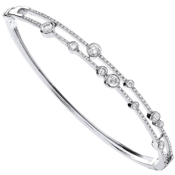 18ct White Gold 1.00ctw Dress Diamond Bangle (£6565)